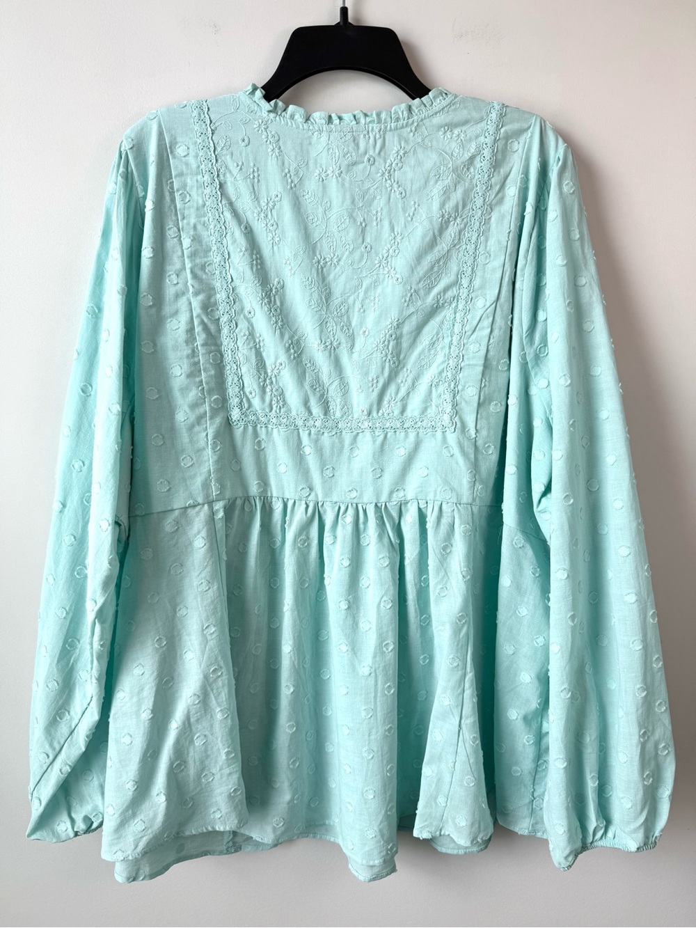 Torrid Clip Dot Pullover Blouse Canal Blue 4X Plus Size - Picture 6 of 8